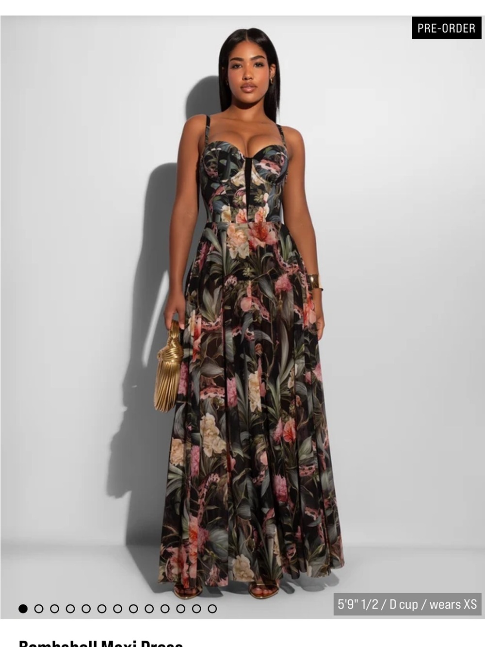 TA3 Bombshell Maxi Dress - Small, DD Cup NWT